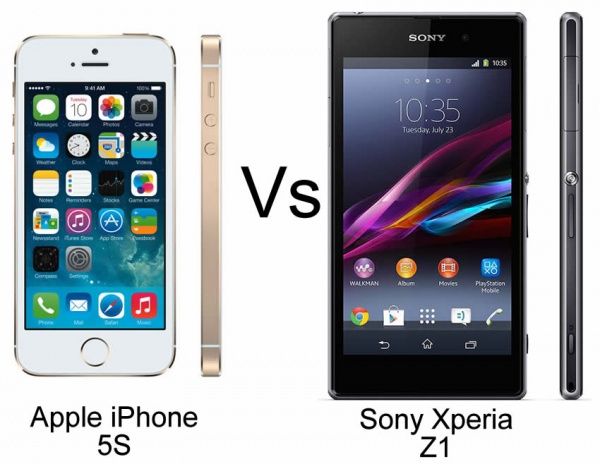 「iPhone5s」vs「Xperiaz1」